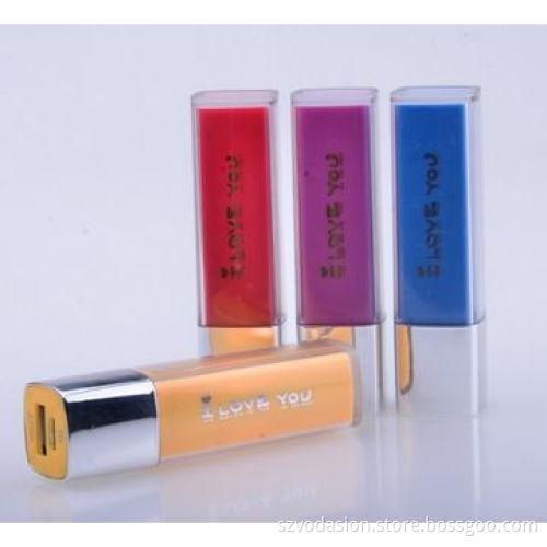 New Fashion Lipstick Style Portable Power Bank Charger 2600mah for Mobile Phone